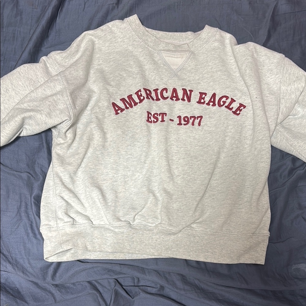 American Eagle Gray Crew Neck Sweater